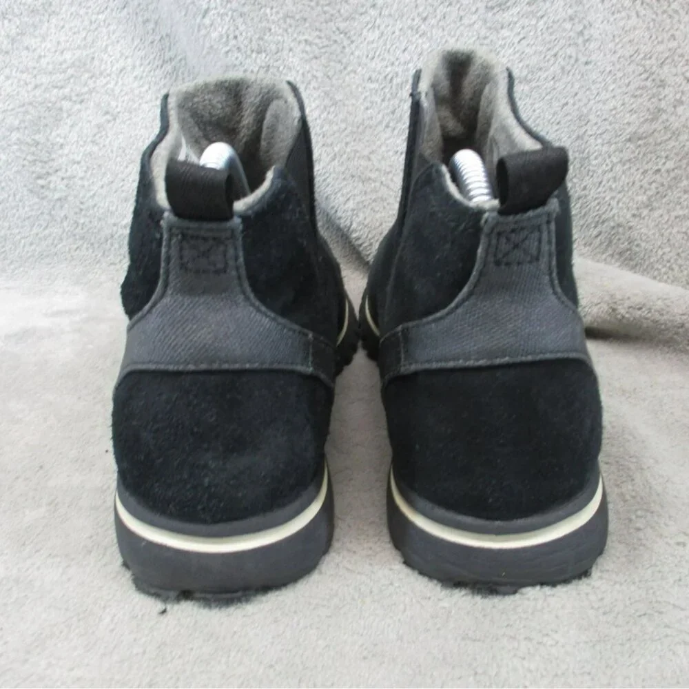 Sorel Shoes Womens Size 8 Black Suede Pull On Ankle Snow Boots *Read*